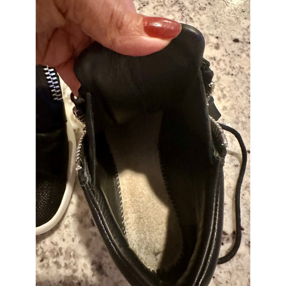 Giuseppe Zanotti Megatron Nero Black leather mesh zippered Sneakers Size 36 - Picture 12 of 13